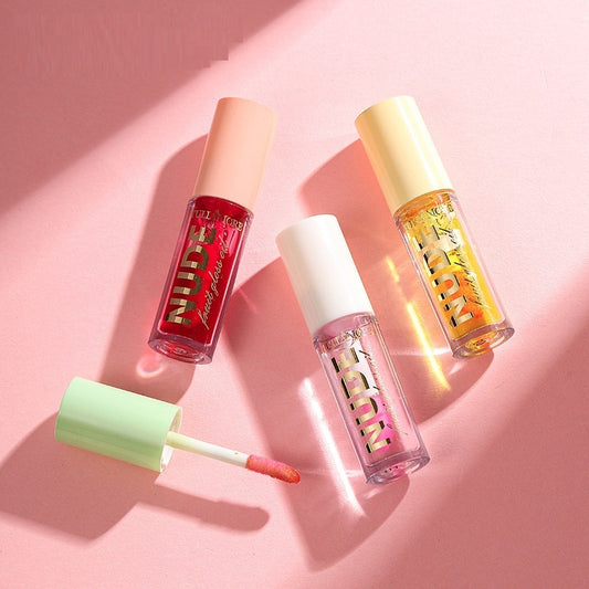 Temperature Change Fruit Lip Gloss Mirror Water Light Lip Lacquer