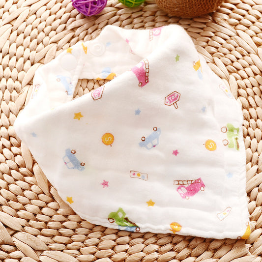 Gauze Triangle Scarf Cartoon Baby Saliva Scarf