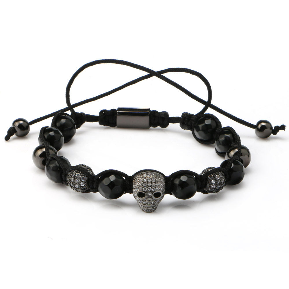 Black faceted stone beads