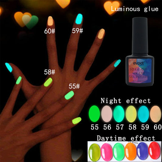 6 Colors Luminous Glue Phototherapy Nail Glue UV Polish