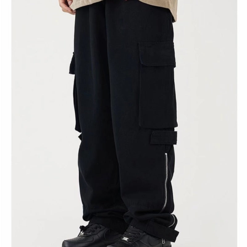 Multi Pocket Cargo Pants Men's Casual Pants Loose