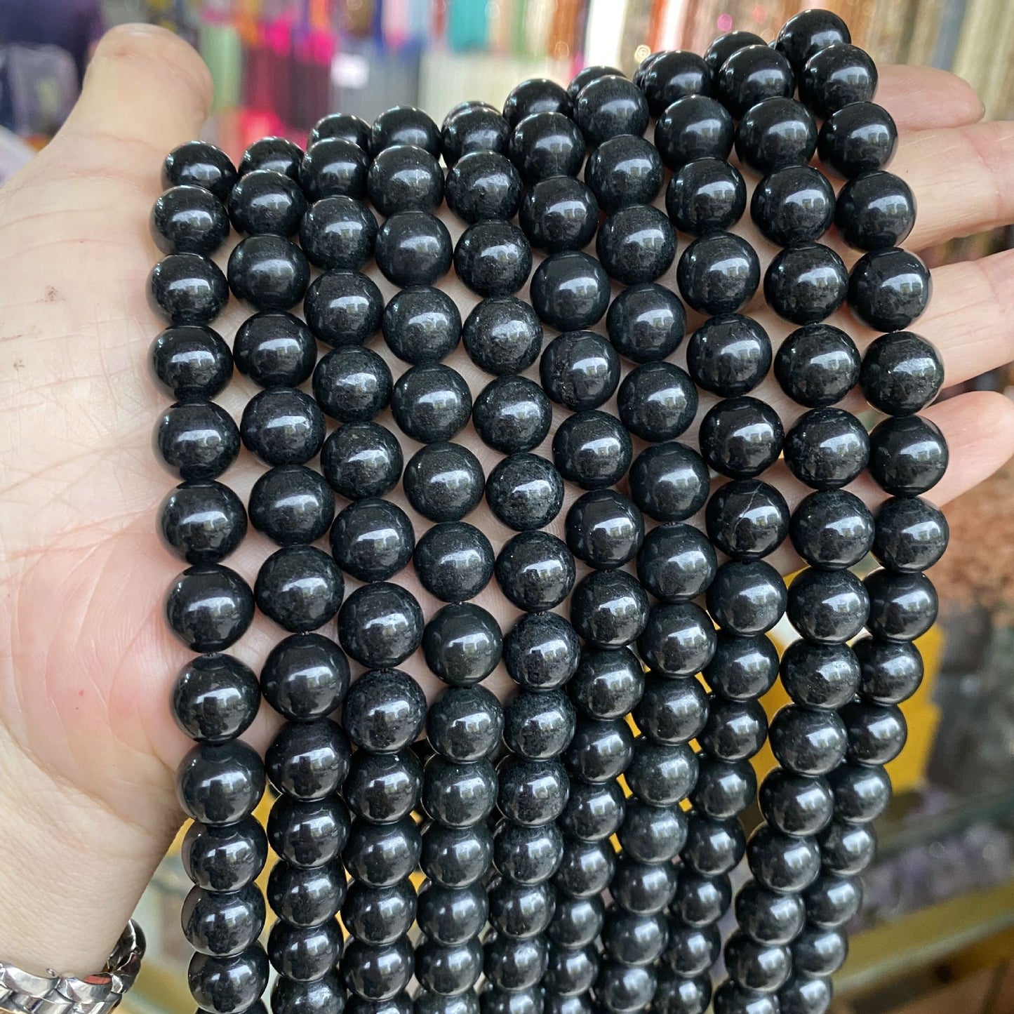 Russian Carbon Raw Ore Conductive Secondary Graphite Round Beads Semi-finished Beads