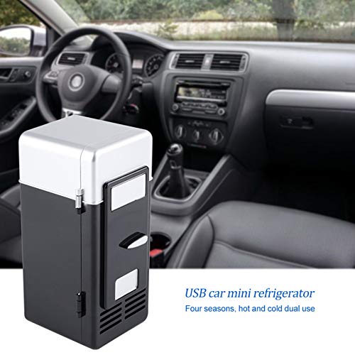 USB Fridge Mini Fridge Portable USB Refrigerator Cooler & Warmer Car Fridge Plug and Play Mini Refrigerator Suitable for Car Office Home, Keep Beverage Cold or Warm At Hand (Red)