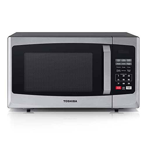 Toshiba 800w 23L Microwave Oven with Digital Display, Auto Defrost, One-Touch Express Cook, 6 Pre-Programmed Auto Cook Settings, and Easy Clean - Stainless Steel - ML-EM23P(SS)