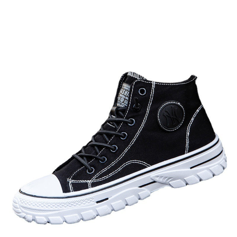 Men's High-top Board Shoes Breathable Flat All-match Casual Student Shoes Men