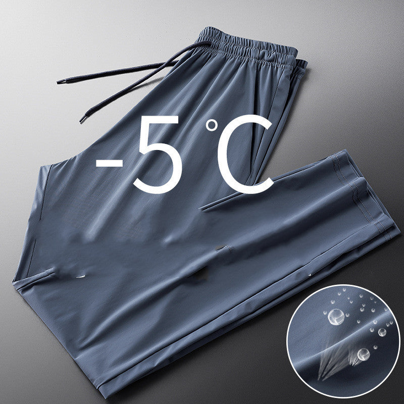 Pants Men''s Korean Fashion Summer Thin Legged Quarter Sweatpants Loose Ice Men''s Pants Versatile Casual Pants