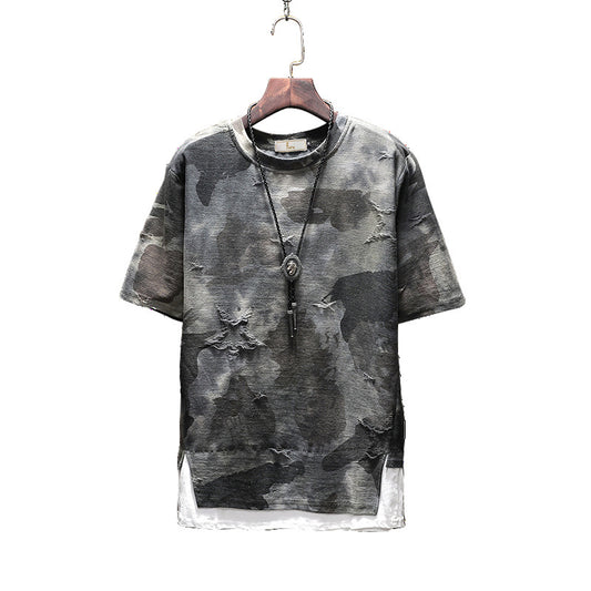 Fake two camouflage men's T-shirts