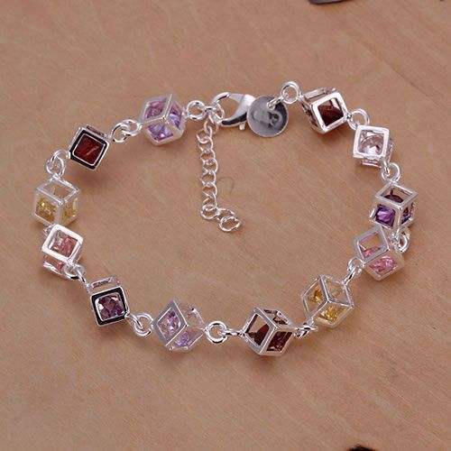 Colorful beads square bracelet