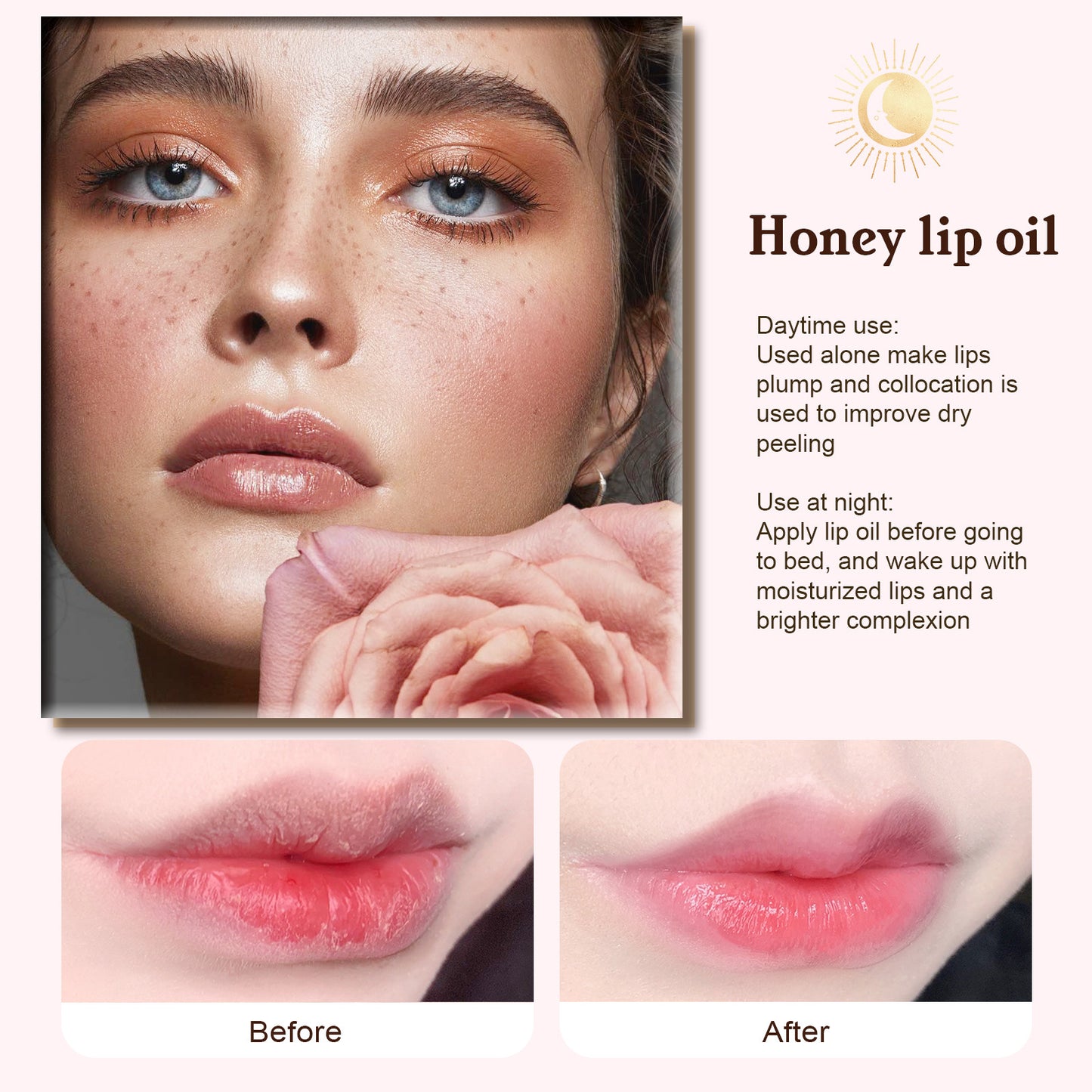 Day And Night Honey Moisturizing Lip Gloss Fade Lip Lines