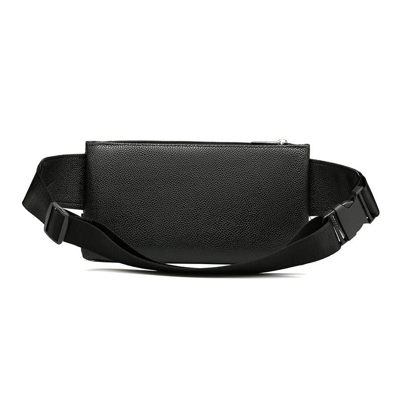 Men's Belt Bag Classic Solid Color PU Leather Waist Bag Outdoor Leisure Travel Fanny Pack Purse