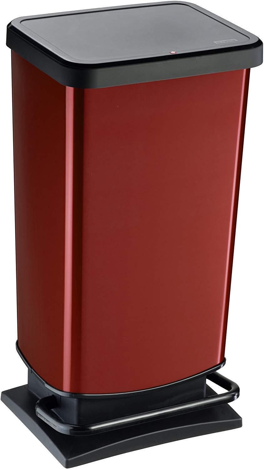 Rotho, Paso, Dustbin 40l with pedal and lid, Plastic (PP) BPA-free, silver hexagon, 40l (35,3 x 29,5 x 67,6 cm)