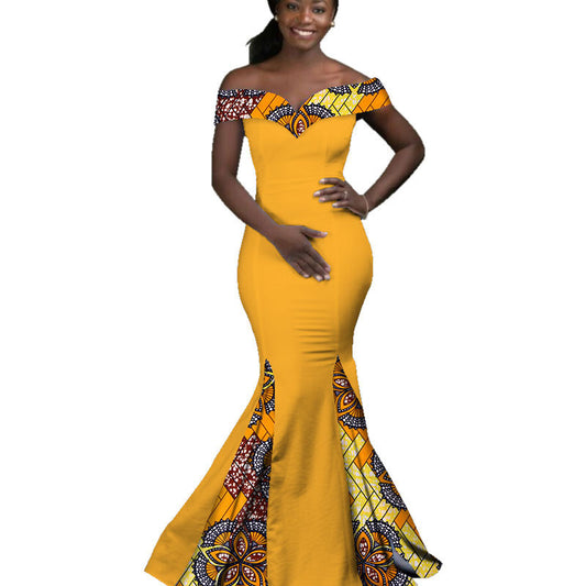 African Women Dress Wax Print Fashion Ankara