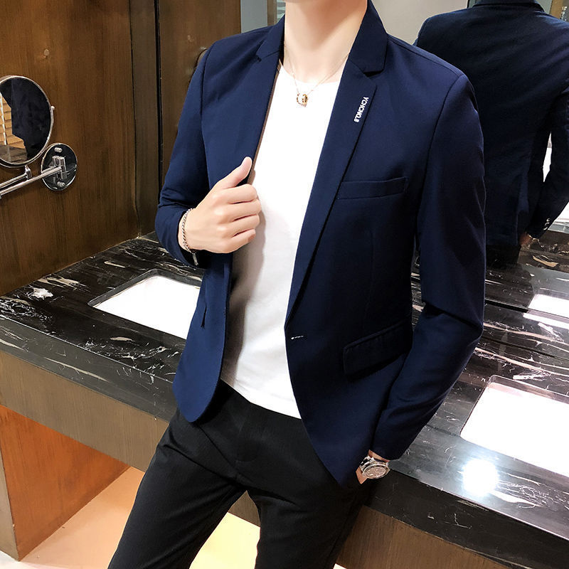 Spring Men Korean Style Slim Fit Popular Single Leisure Suit