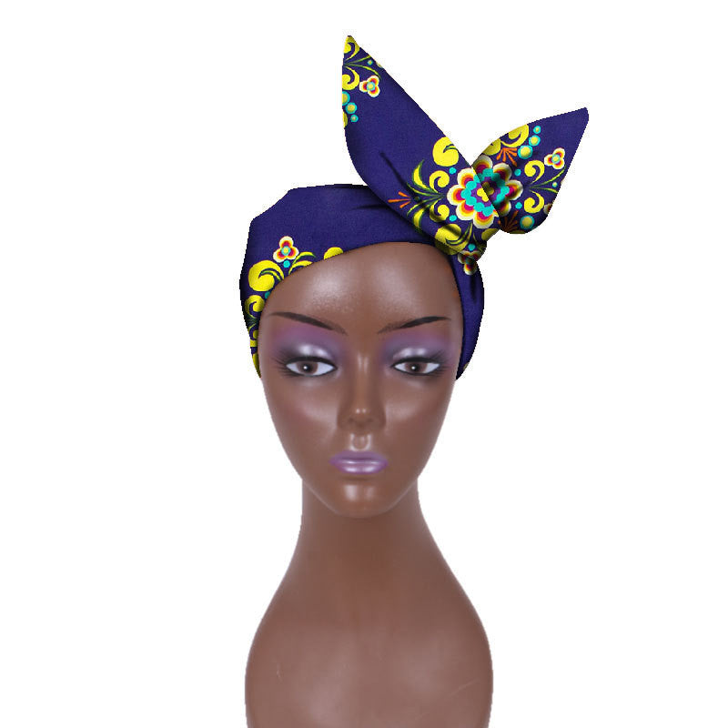 African Women Wax Cloth Cotton Turban