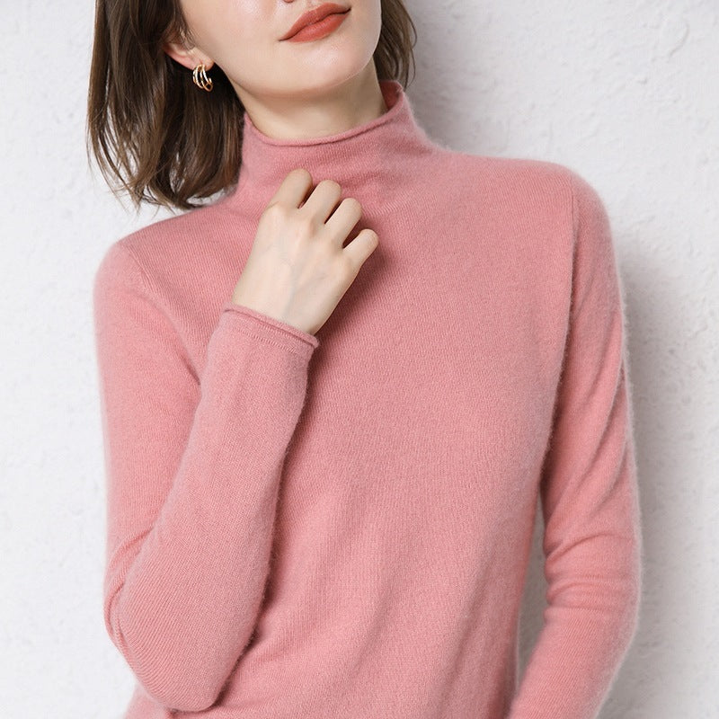 Merino Half-collar Wool Sweater Women