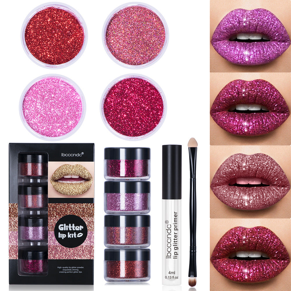 Cool Color Lipstick Glitter Lip Gloss Set