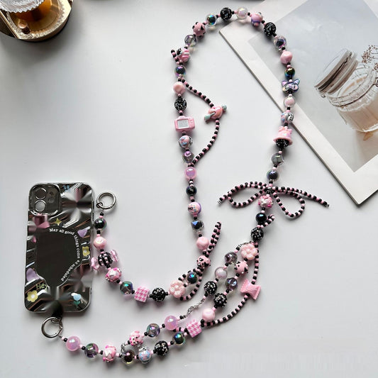 Painted Beads Phone Crossbody Chain