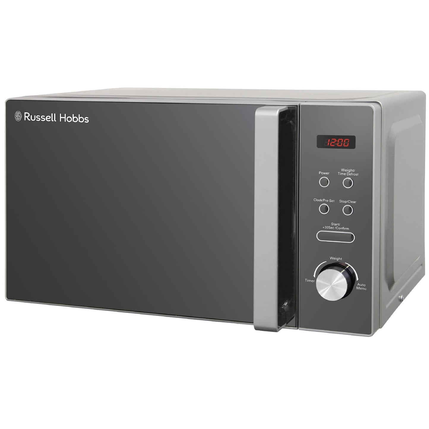 Russell Hobbs RHM2076B 20 Litre 800 W Black Digital Solo Microwave with 5 Power Levels, Automatic Defrost, 8 Auto Cook Menus, Clock and Timer, Easy Clean