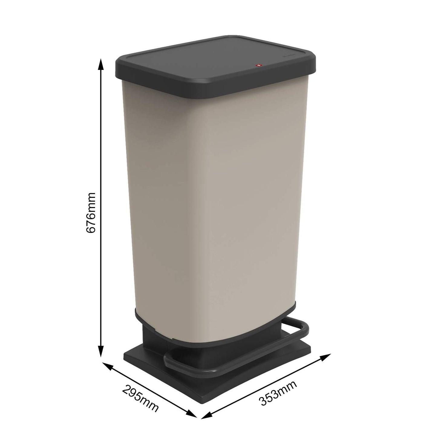 Rotho, Paso, Dustbin 40l with pedal and lid, Plastic (PP) BPA-free, silver hexagon, 40l (35,3 x 29,5 x 67,6 cm)