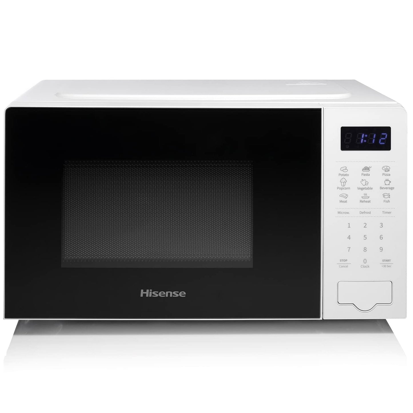 Hisense 700 Watts 20 Litre Solo Microwave Oven H20MOWP1UK White, Automatic Defrost, 5 power levels, Easy Clean, 32.6D x 45.5W x 26.1H centimetres Freestanding