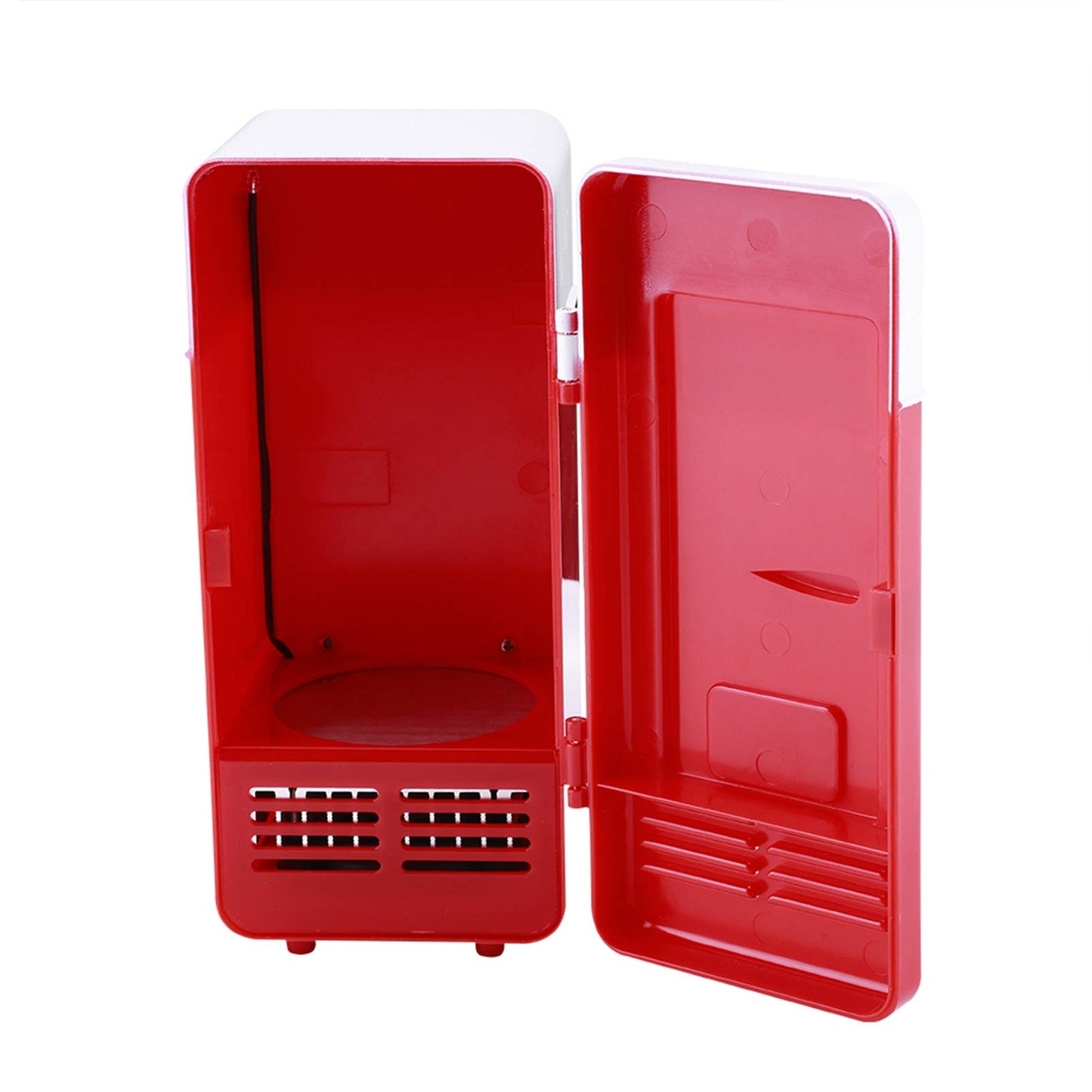 USB Fridge Mini Fridge Portable USB Refrigerator Cooler & Warmer Car Fridge Plug and Play Mini Refrigerator Suitable for Car Office Home, Keep Beverage Cold or Warm At Hand (Red)