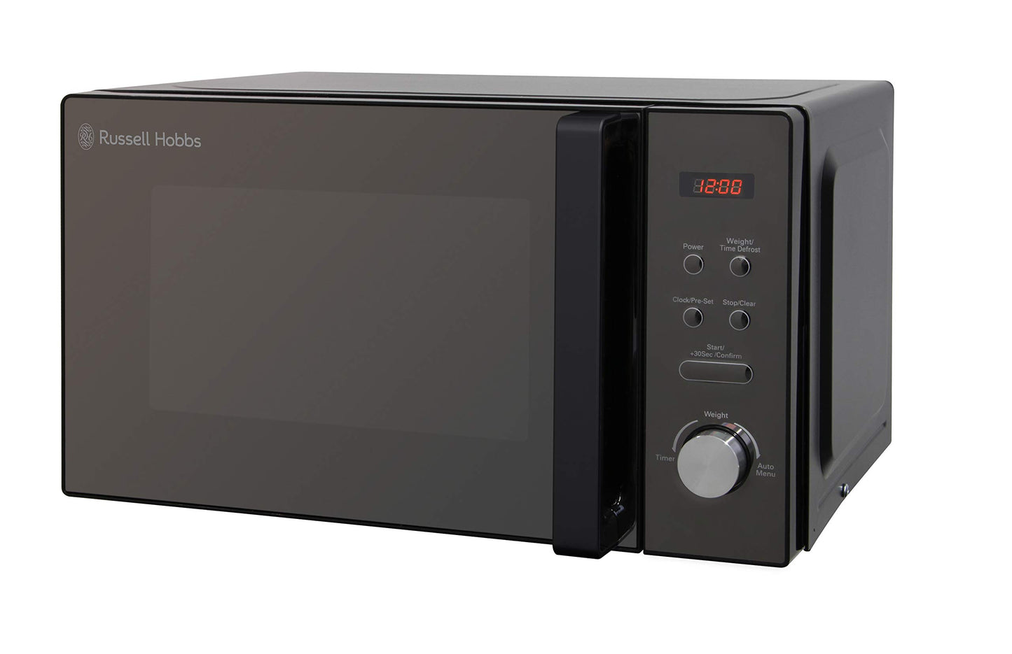 Russell Hobbs RHM2076B 20 Litre 800 W Black Digital Solo Microwave with 5 Power Levels, Automatic Defrost, 8 Auto Cook Menus, Clock and Timer, Easy Clean