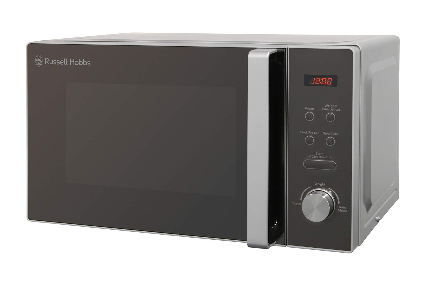 Russell Hobbs RHM2076B 20 Litre 800 W Black Digital Solo Microwave with 5 Power Levels, Automatic Defrost, 8 Auto Cook Menus, Clock and Timer, Easy Clean