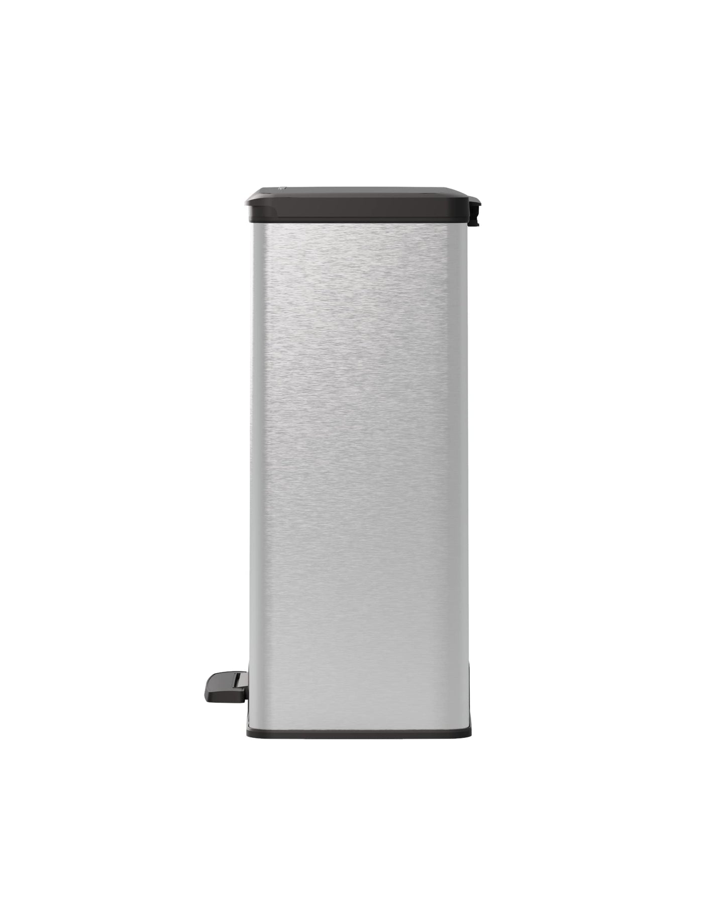 CURVER Metal Effect 100% recycled pedal touch Deco Bin, Metallic Silver, 65 L