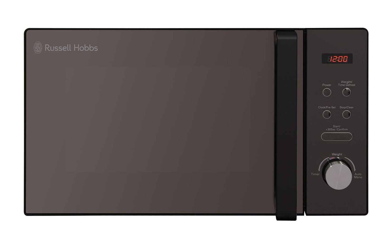 Russell Hobbs RHM2076B 20 Litre 800 W Black Digital Solo Microwave with 5 Power Levels, Automatic Defrost, 8 Auto Cook Menus, Clock and Timer, Easy Clean