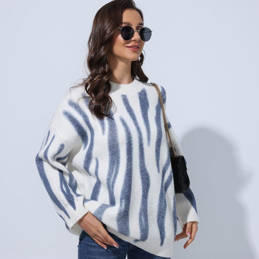 Lazy Style Sweater Women Print Pullover