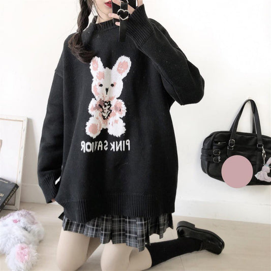 Cute rabbit sweater vest women