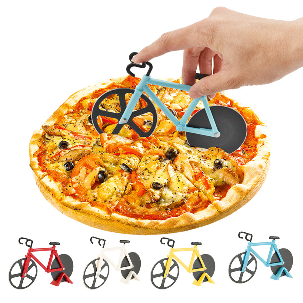 Pizza Cutter Stainless Steel Bicycle Shape Wheel Bike Roller Pizza Chopper Slicer Pizza Cutting Knife Kitchen Tools