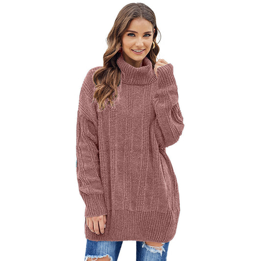 Turtleneck pullover long sleeve sweater women