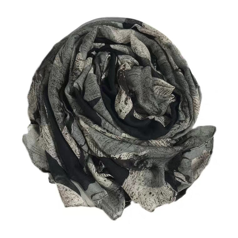 Printed Scarf Begonia Pattern Scarf Women's Warm Scarf