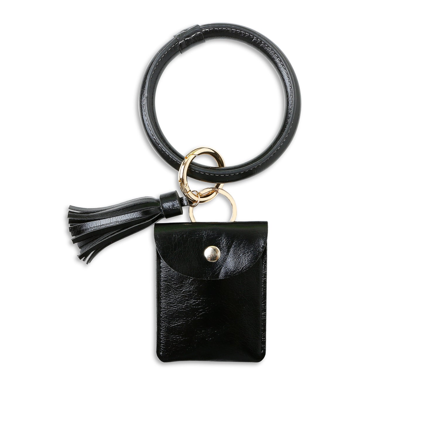 Leather Coin Purse Bracelet Keychain Ornaments PU Tassel Leather Card Bag DIY Wrist