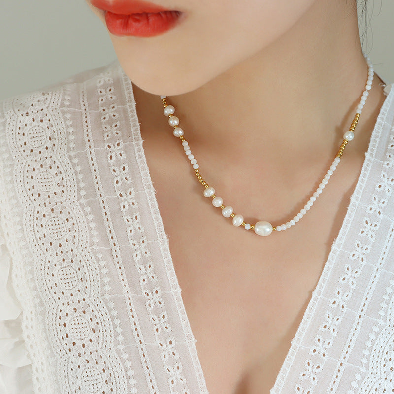 Freshwater Pearl Necklace With Beads