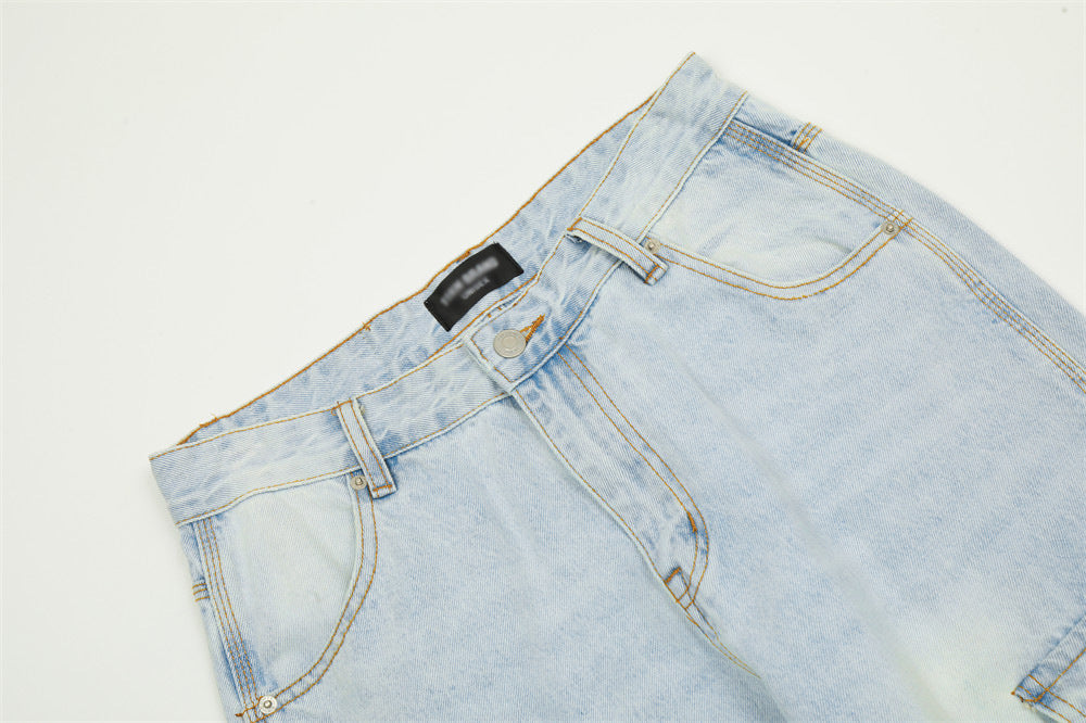 Wash Light Color Cargo Jeans Men