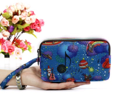 New portable female hand grasping bag three-layer zipper bag autumn long large screen mobile phone key ladies coin purse