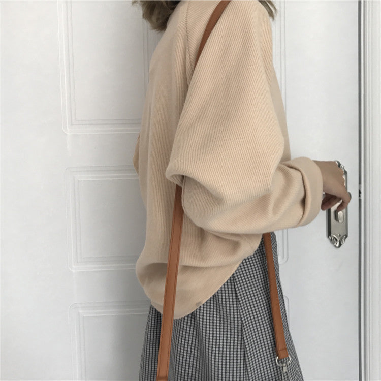 Turtleneck sweater women lazy Korean style