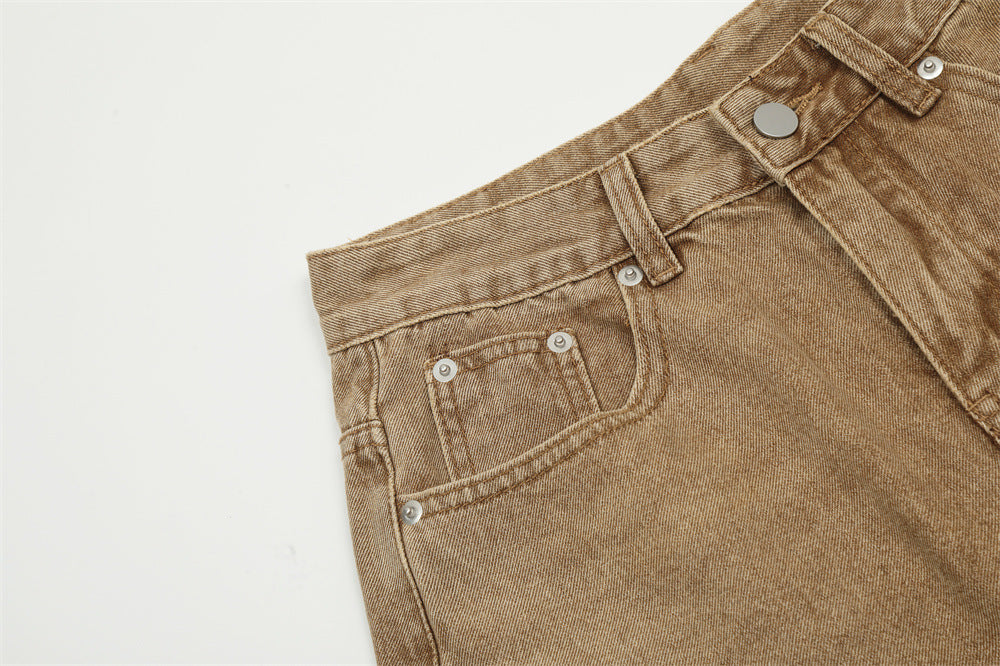 Worn Denim Cargo Pants Shorts For Men