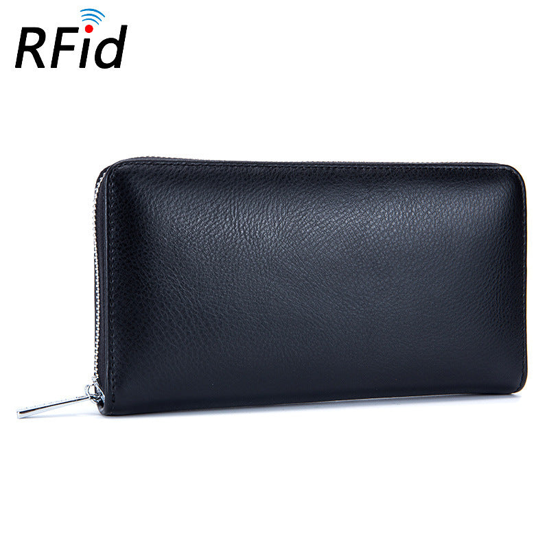 Rfid Many Departments Men Wallet Cow Genuine Leather 36 Slots Card Holder Cell Phone Pocket Male Wallets Clutch Man Long Purse