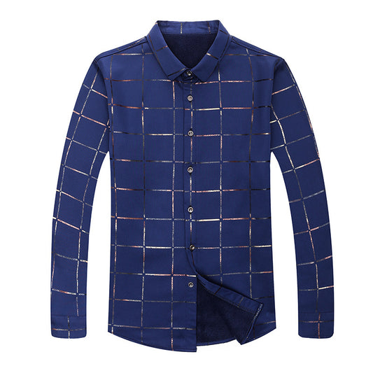 Fall men's checked long-sleeve shirts