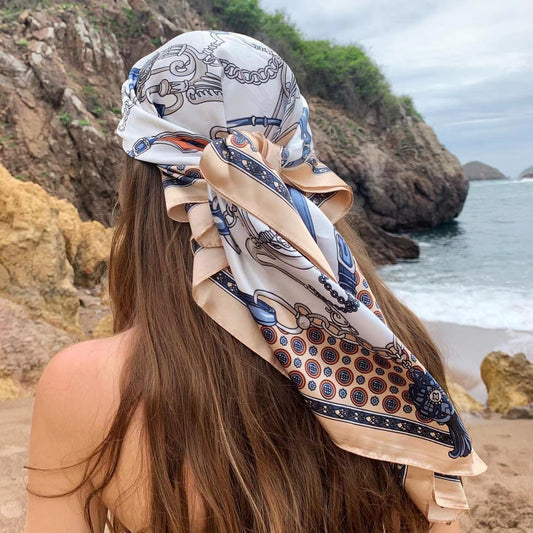 Silk Scarf 90cm Satin Malay Casual Scarf