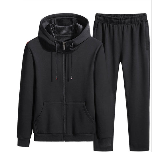 Hooded Sweater Thickened Casual Two-piece Suit