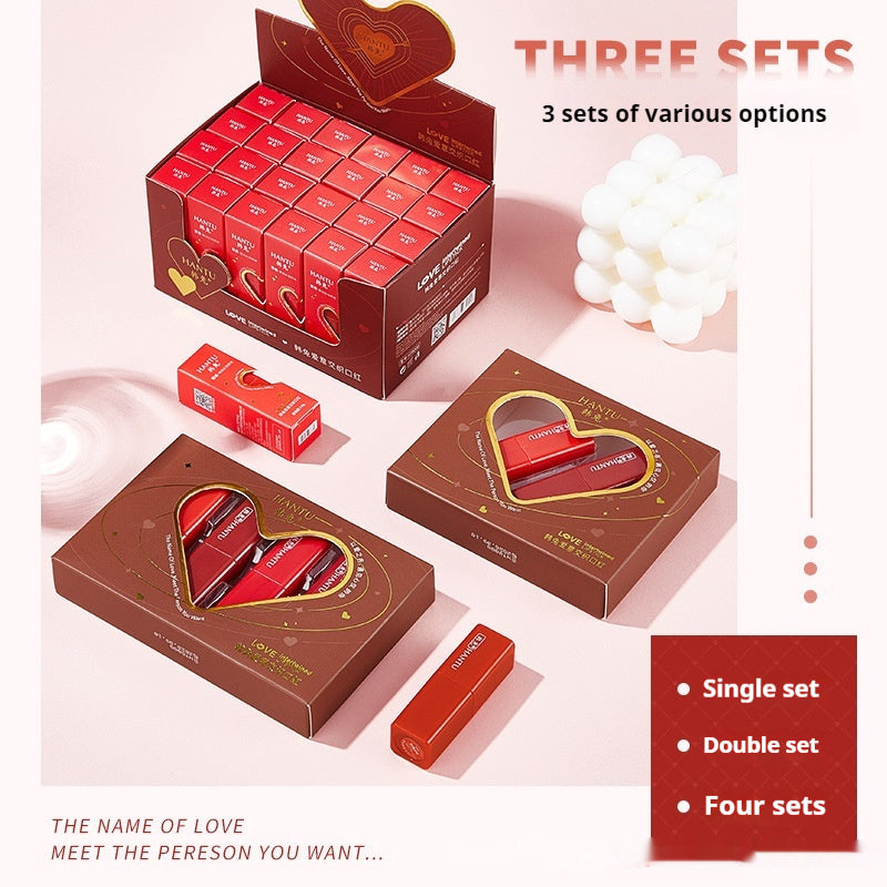 Creative Color Rendering Moisturizing Velvet Lipstick Love Gift Set
