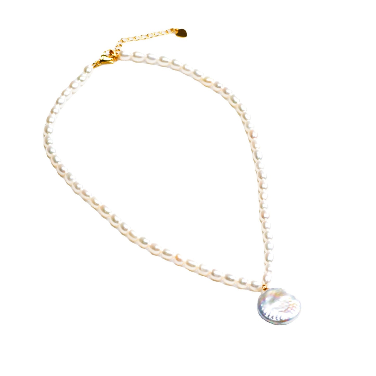 Freshwater Pearl Button Beads Necklace