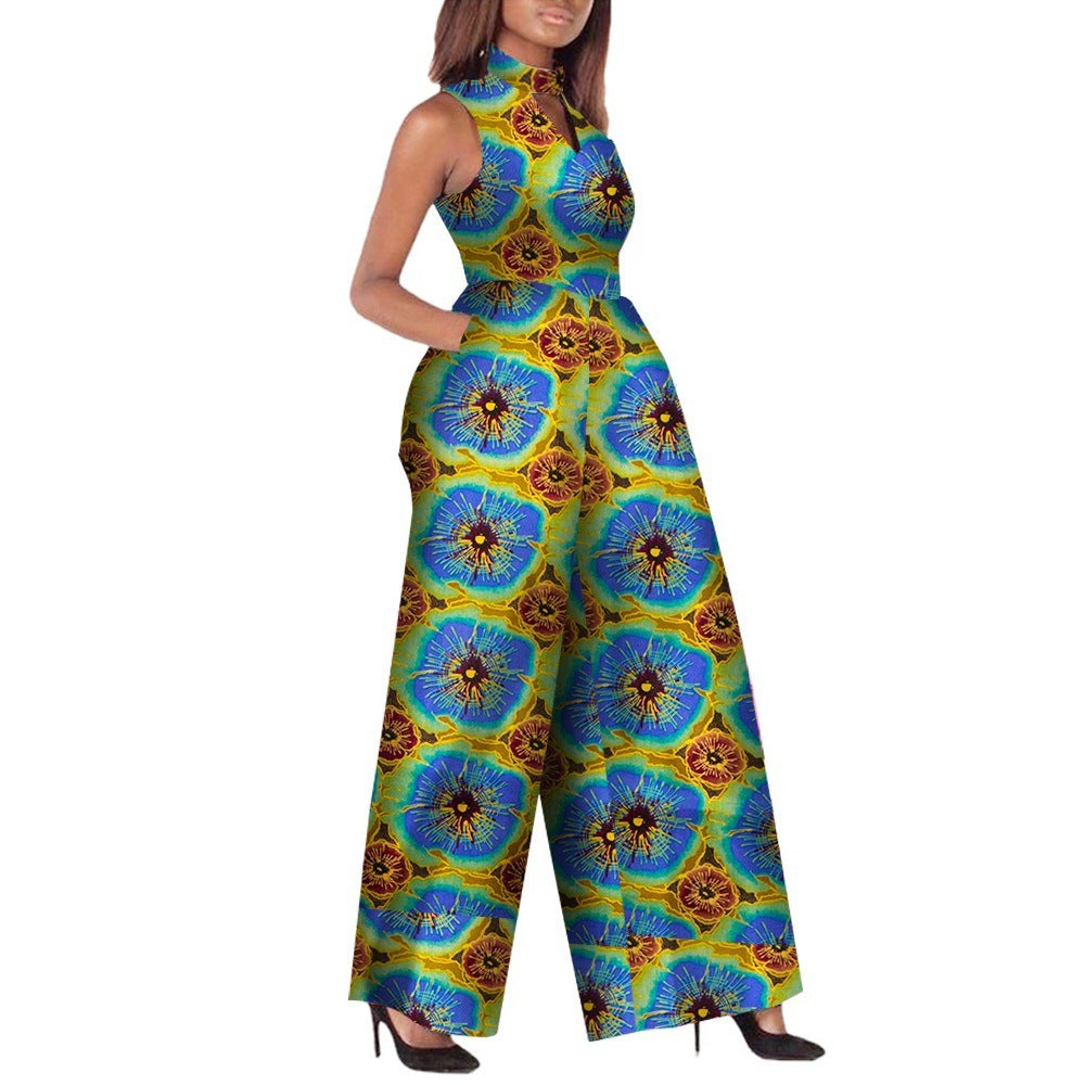 African Women's Ankara Fashion Jumpsuit Sleeveless