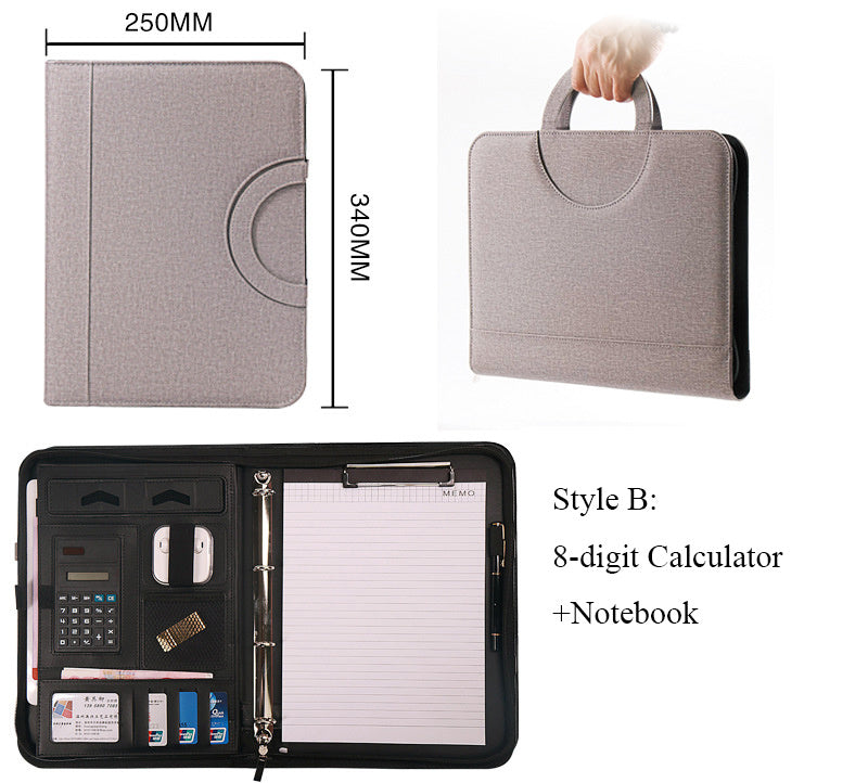 A4 Multifunctional Portable Zipper Bag File Office