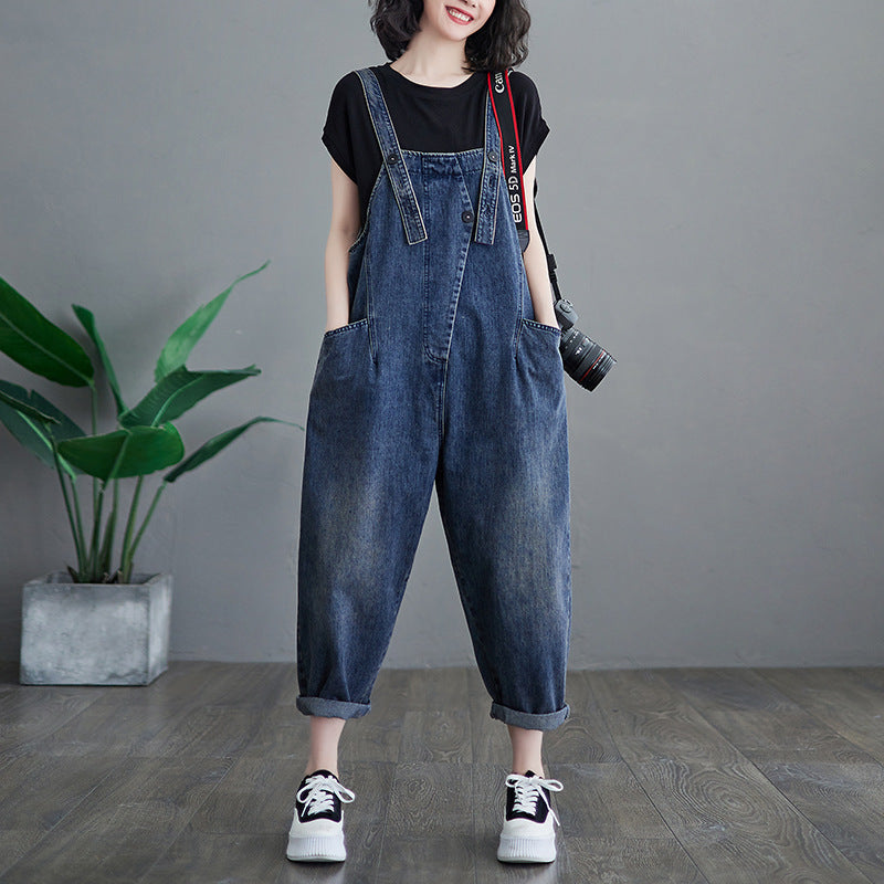 Women's Plus Size Korean Style New Denim Overalls