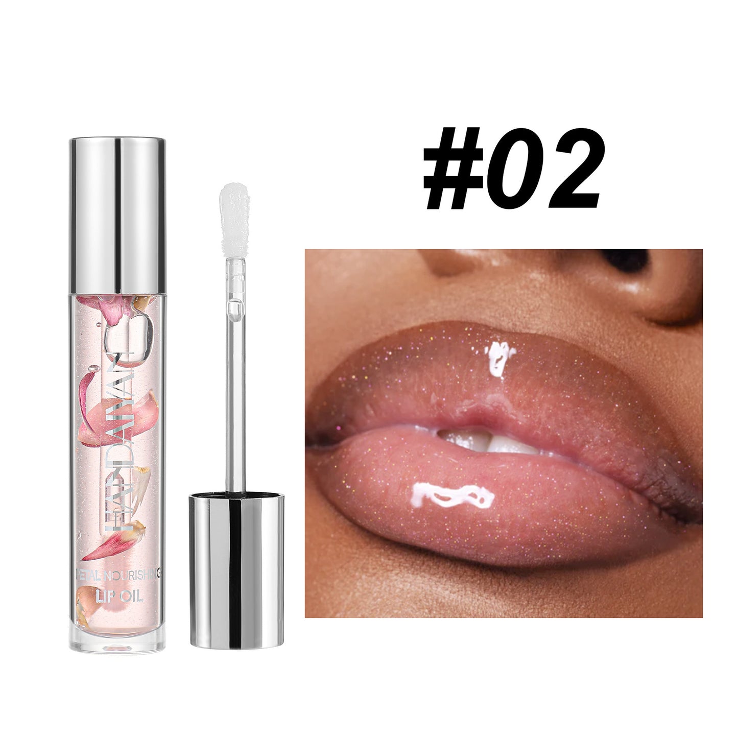 Transparent Dried Flower Lip Gloss Mirror Water Light Lasting